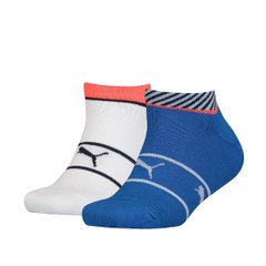 Шкарпетки Puma Boys' Sneaker Stripe 2-pack white/blue — 104001001-020, 35-38, 8718824799193