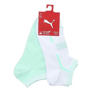 Шкарпетки Puma Girls' Mesh Sneaker 2-pack light green/white — 104005001-011, 35-38, 8718824799438