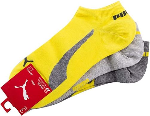 Носки Puma Unisex Lifestyle Sneakers 3-pack gray/yellow — 201203001-003, 35-38, 8718824800479