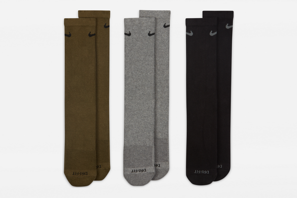 Носки Nike Everyday Plus Cush Crew black/gray/mustard — SX6888-910, 38-42, 194958595555