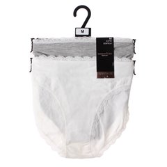 Трусики-слип Manoukian Slips X2 Femme 2-pack white gray — 13890784-1, XL, 3349610013008