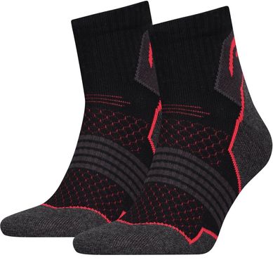 Шкарпетки Head Hiking Quarter Unisex 2-pack black/red — 781002001-232, 35-38, 8718824474144