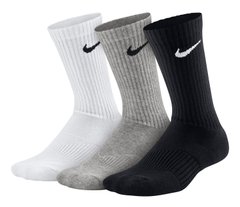 Шкарпетки Nike Cotton Cushion Crew Junior 3-pack black/gray/white — SX4719-967, 38-42, 884726584705