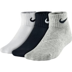 Шкарпетки Nike Cotton Cushion Quarter Junior 3-pack black/gray/white — SX4722-967, 38-42, 884726605103