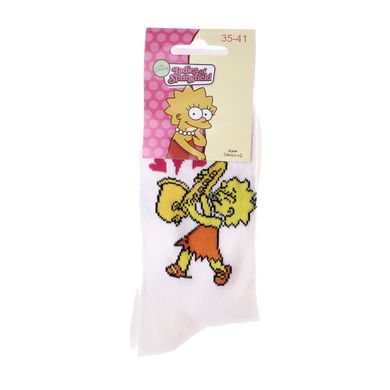 Шкарпетки The Simpsons Lisa And Saxo 1-pack white — 13057681-2, 35-41, 3349610000022