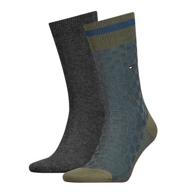 Шкарпетки Tommy Hilfiger Socks Basket Knit 2-pack gray/green/blue — 482017001-150, 39-42, 8718824568645
