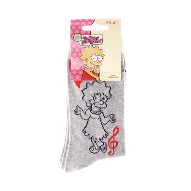 Шкарпетки The Simpsons Lisa I Love Music 1-pack light gray — 13057681-3, 35-41, 3349610000039