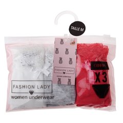 Трусики-слип Fashion Lady Sli Slip F 3-pack white/gray/coral — 12890383-1, XL, 3349610016009