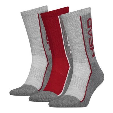 Шкарпетки Head Performance Crew Unisex 3-pack gray/red — 791011001-070, 35-38, 8718824742601