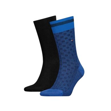 Шкарпетки Tommy Hilfiger Socks Basket Knit 2-pack blue/black — 482017001-322, 39-42, 8718824568683