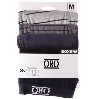 Трусы-боксеры Oro Men's Boxer 3-pack navy/gray — 30893113-2, L, 3349610015828