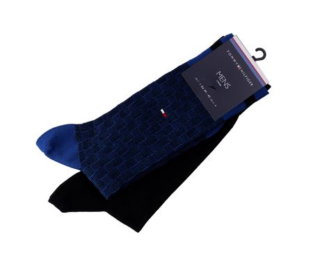 Носки Tommy Hilfiger Socks Basket Knit 2-pack blue/black — 482017001-322, 39-42, 8718824568683