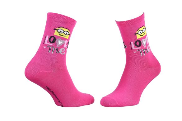 Шкарпетки Minions Minion + Loves Me 1-pack dark pink — 13890131-3, 36-41, 3349610011851