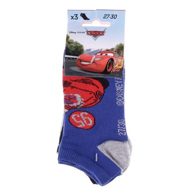 Шкарпетки Disney Cars Socks 3-pack black/gray/blue — 83150679-1, 35-38, 3349610005195