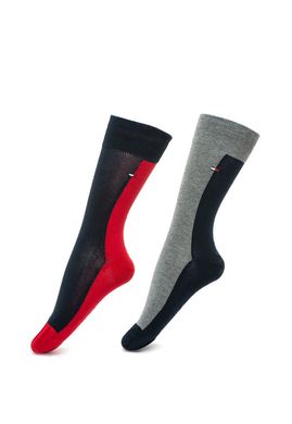 Шкарпетки Tommy Hilfiger Socks Key Style Half 2-pack black/gray/red — 482027001-085, 43-46, 8718824569055