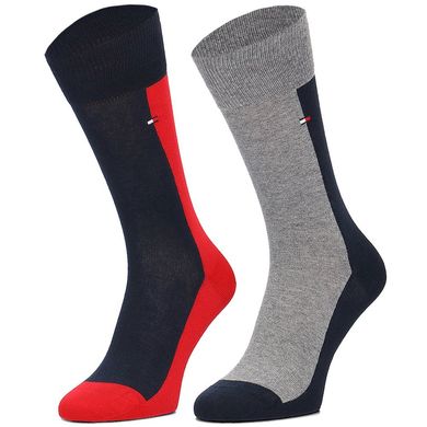 Шкарпетки Tommy Hilfiger Socks Key Style Half 2-pack black/gray/red — 482027001-085, 43-46, 8718824569055