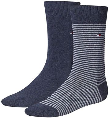 Шкарпетки Tommy Hilfiger Men Small Stripe Sock 2-pack blue/gray — 342029001-832, 43-46, 8718824651651