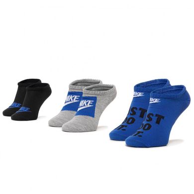 Носки Nike Everyday Lightweight No Show 3-pack black/gray/blue — SK0054-907, 38-42, 193153922258