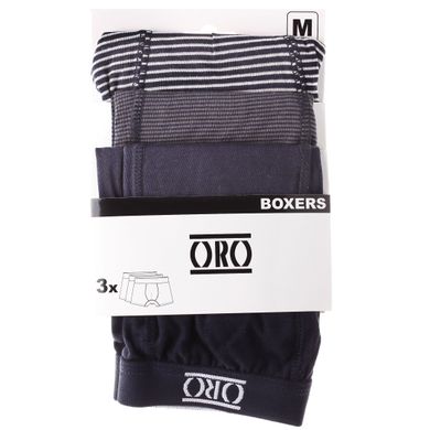 Труси-боксери Oro Men's Boxer 3-pack navy/gray — 30894513-2, L, 3349610015903
