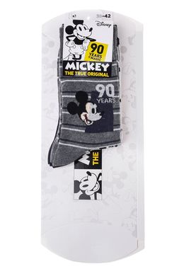 Шкарпетки Disney Mickey 90 Years Of Imagination / Head Mickey + 90 Ans / All Over Head Of Mickey 3-pack blue/gray — 93154162-2, 43-46, 3349610011226