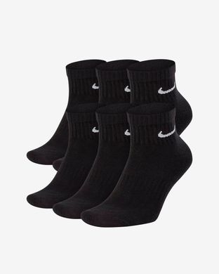 Носки Nike Everyday Cushioned Quarter 6-pack black — SX7669-010, 42-46, 888408284471