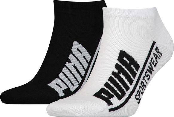 Шкарпетки Puma Men's Logo Sneaker 2-pack black/white — 102001001-022, 39-42, 8718824798615