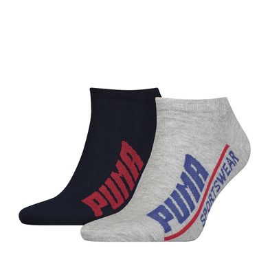 Шкарпетки Puma Men's Logo Sneaker 2-pack dark blue/gray — 102001001-023, 43-46, 8718824798646