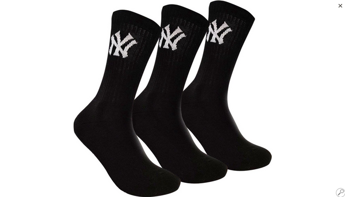 Носки New York Yankees Crew 3-pack black — 15100002-1002, 31-34, 8718984009002