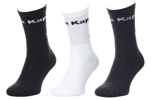 Носки Kappa Socks Logo Saboya 3-pack black/gray/white — 304MT00-909, 43-46, 8016279377615